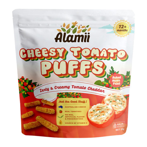Alamii Cheesy Tomato Puffs | Kids Snack | Healthy Snack | Halal Snack | 1 years+